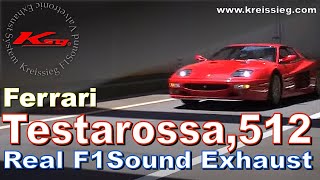 Ferrari Testarossa512TRF512M Super High Pitched amp Louder Real F1Sound Of Kreissieg Exhaustksg [upl. by Ewald951]