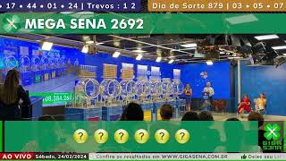 Resultado da Mega Sena 2692  24022024 Sábado  GIGASENA [upl. by Gaves]