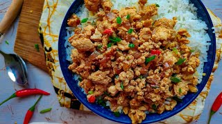 Easy Chicken Mince Stir fry Recipe Video [upl. by Suivatra]