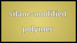 Silanemodified polymer Meaning [upl. by Sheffy]