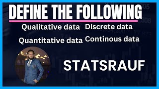 define qualitative data quantitative data discrete data continuous data stats rauf [upl. by Faust489]