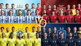 Argentina2022 VS Brazil2022 VS Portugal2022 VS France2022💪 Ultra Ultimate VS🔥 [upl. by Heywood194]