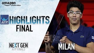 Highlights Chung Beats Rublev For Inaugural Next Gen ATP Finals Title 2017 [upl. by Riamu]