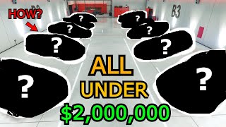 10 CARS FOR 2000000 GTA Online Budget Garage [upl. by Ayvid503]