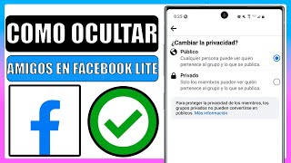 🔴Como ocultar amigos en facebook lite 2022 [upl. by Etnovad233]