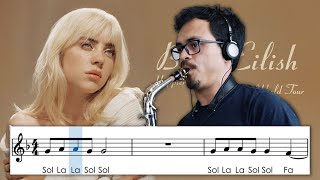 Sax alto  Lovely de Billie Eilish partitura com notas [upl. by Dibru784]