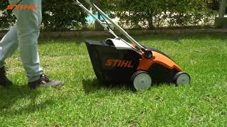 STIHL RLE 240 elektromos gyepszellőztető [upl. by Eyahs]