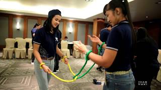 Team building Thailand Indoor activity The magic rope game for team culture [upl. by Arrais]