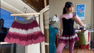 how to crochet a skirt for beginners step by step [upl. by Adnilemreh]