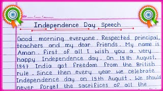 Independence Day speech  Speech on 15 August  Speech on Independence day in English [upl. by Bodwell]