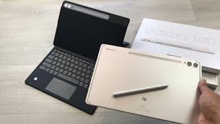 Samsung Galaxy Tab S9 Plus Beige amp Official Book Cover keyboard  Unboxing [upl. by Modeerf]