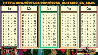 MULTIPLICAÇÃO TABUADA 11 A 20 Por José Quiterio [upl. by Ashford]