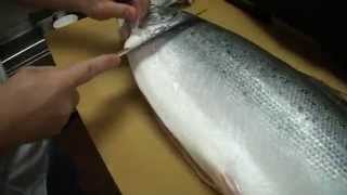 How To Fillet a Whole Salmon  How To Make Sushi Series [upl. by Frulla11]