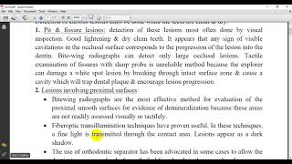 CARIES DETECTION AND DIAGNOSIS  lec 18 [upl. by Anallij]