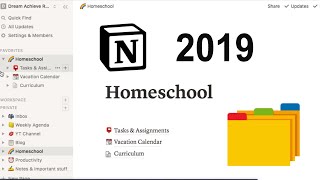 Notion 2019  Homeschool Layout [upl. by Eisdnil]