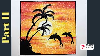 SILHOUETTE PAINTING  WATER COLOUR  POINTILLISM ART  DOT PAINTING PART II [upl. by Einama]