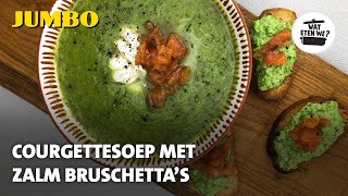 Wat eten we Courgettesoep met zalmbruschettas [upl. by Aik]