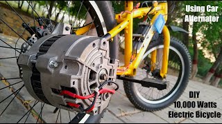 Bicycle Conversion using a 10000 Watt Car Alternator [upl. by Lori453]