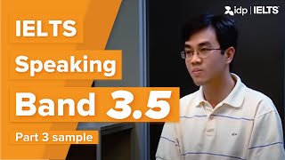 Band 35  IELTS Speaking test sample – Part 3 Harry [upl. by Anolla]