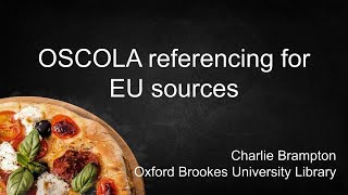 How to reference EU sources using OSCOLA [upl. by Nyltiak]