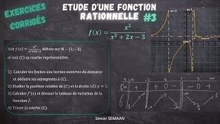 Etudier les variations dune fonction RATIONNELLE 3  Exercice Corrigé [upl. by Shelly]