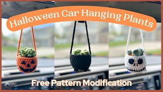 Halloween Car Hanging Plants Tutorial Free Pattern Modification [upl. by Joost369]