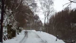 Winter Icy Drive Behind Snow Plough Highland Perthshire Scotland [upl. by Patrizius579]