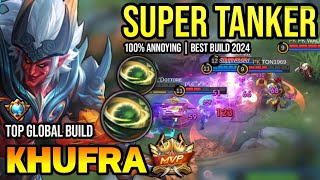 KHUFRA BEST BUILD 2024  TOP GLOBAL KHUFRA GAMEPLAY  MOBILE LEGENDS✓ [upl. by Enoved]