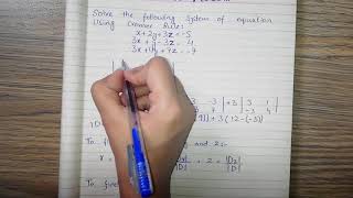 Cramers Rule Solved Example  3x3 matrix [upl. by Eenyaj651]