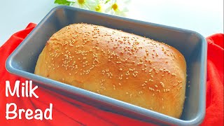 Easy Milk Bread Recipe For Beginners  Homemade Eggless Milk Bread  How To Make Soft Milk Bread [upl. by Seeto]