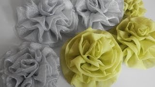 Flor de organza  Tutorial [upl. by Sudoeht]