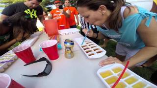 Beer Olympics 2014  Ice Cube Tray Chug Beer Drinking Games [upl. by Dreddy]