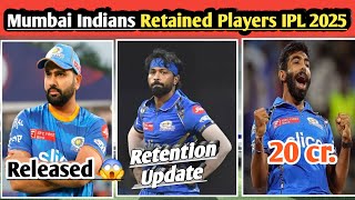 Mumbai Indians Retained Players 2025  MI Retained Players 2025  IPL 2025 [upl. by Airehc495]