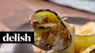 How To Make Zucchini Lasagna RollUps  Delish [upl. by Enirroc369]