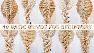 10 SIMPLE and BEAUTIFUL hairstyles for every day Easy braided hairstyles [upl. by Mathe]