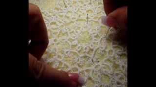 Frivolite Tatting Lesson 122 Dar forma a una pieza  Blocking [upl. by Neelra581]