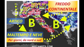 METEO  CONFERMATA NEVE FINO ALLA COSTE POI TORNA IPOTESI NEVE IN PIANURA AL NORD SUPER INVERNO [upl. by Brotherson317]