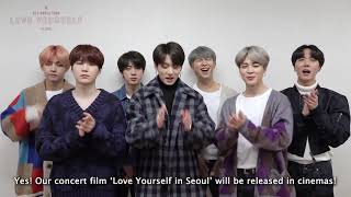 BTS WORLD TOUR  LoveYourselfinSeoul [upl. by Llenehs812]