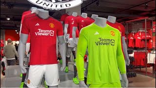 Man Utd Megastore Tour  NEW 2324 HOME KIT REVIEW I Old Trafford  01072023 [upl. by Mloclam930]