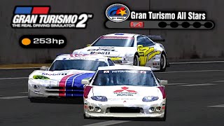 Beating Super Speedway All Stars with 253hp FTO Gran Turismo 2 [upl. by Kalikow]