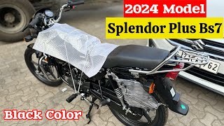 2024 Model Hero Splendor Plus Black Color Review  On Road Price  hero splendor plus  hero bike [upl. by Luht]