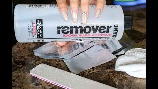 How to Remove Acrylic Nails WITHOUT PURE ACETONE Easy at Home [upl. by Podvin]