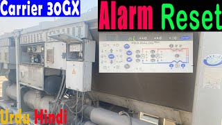 How to reset alarm of carrier 30GX chiller carrier chiller alarm reset hvac hvacmaintenance [upl. by Aratahs]