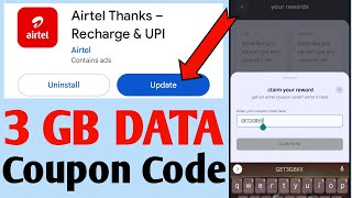 Airtel coupon code 2023  Airtel thanks coupon code 2023  airtel free data new code 2023 [upl. by Anselmo]