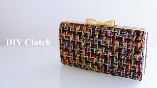 DIY Clutch  Minaudière  How to Make a Clutch with Shell FrameBox  With Subtitle [upl. by Ellevart]