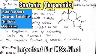 Santonin  Terpenoids Natural Product  Organic Chemistry Detailed Explanation In Hindi amp PDF Notes [upl. by Notloc938]