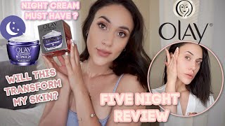 I TRIED OLAY RETINOL 24 NIGHT MOISTURIZER FOR 5 NIGHTS  HERES WHAT HAPPENED [upl. by Erin]