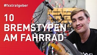 10 verschiedene Bremstypen am Fahrrad erklärt  Felgenbremse  Scheibenbremse  VBremse [upl. by Eveam]