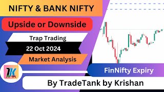 Nifty BankNifty market prediction 22oct 2024 TradeTankbyKrishan [upl. by Eillam]