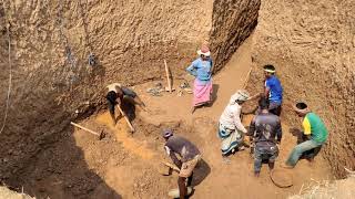 Well Digging By Hand Step By Step  Full water in 20 feet [upl. by Yemrej]